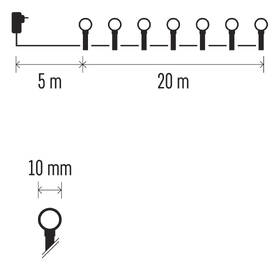 Vánoční osvětlení EMOS 200 LED cherry řetěz - kuličky, 20 m, venkovní i vnitřní, multicolor, časovač 

 obrázek produktu 7 z 8
