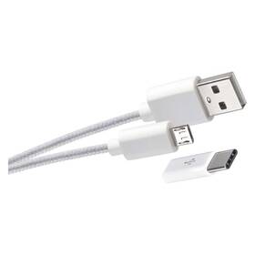 Nabíječka do sítě EMOS 1x USB, Micro USB kabel, USB-C redukce, 1m bílá

 obrázek produktu 2 z 3