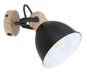 Bodové svítidlo GLOBO Wiho, 1xE27, 40W černé/imitace dřeva

 obrázek produktu 1 z 2