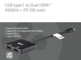 USB Hub Club3D USB-C / 2xHDMI + USB-C PD 3.0 černý

 obrázek produktu 4 z 6