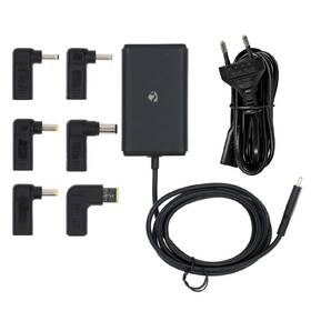 Napájecí adaptér Nedis GaN 65 W, univerzální, USB-C + 6 adaptérů černá barva
