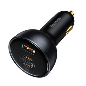 Adaptér do auta Baseus QC 5, 1x USB, 2x USB-C 160W + kabel USB-C 100W 1m černý

 obrázek produktu 1 z 9