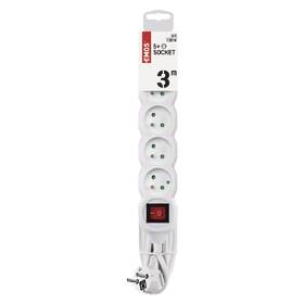 Kabel prodlužovací EMOS 5x zásuvka, vypínač, 3m bílý

 obrázek produktu 1 z 3