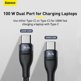 Kabel Baseus Flash Series USB-C/USB-C + USB-C 100W 1,5m černý

 obrázek produktu 5 z 7