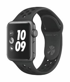 Chytré hodinky Apple Series 3 GPS 38mm pouzdro z vesmírně šedého hliníku - antracitový/černý sportovní řemínek Nike 

 obrázek produktu 1 z 2