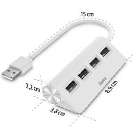 USB Hub Hama 4x USB 2.0 bílý

 obrázek produktu 3 z 5