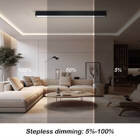 Stropní svítidlo IMMAX NEO LITE LUNGO SMART, 120cm, 38W, 2882lm, s podporou BEACON, Wi-Fi, TUYA černé

 obrázek produktu 5 z 8