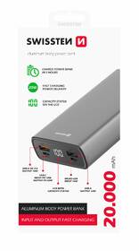 Powerbanka Swissten Aluminium 20 000mAh 20W šedá

 obrázek produktu 2 z 2