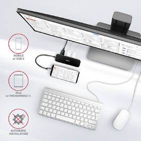 USB Hub Axagon USB 3.2 Gen 1 hub, 3x USB-A, HDMI 4k/60Hz, RJ-45 GLAN, PD 100W, kabel USB-C 20cm šedý

 obrázek produktu 5 z 7