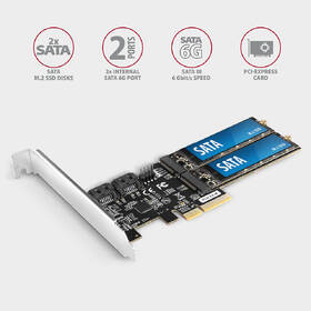 Řadič Axagon PCES-SA4M2 - 2x SATA 6G port + 2x SATA M.2 slot 

 obrázek produktu 2 z 5