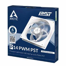 Ventilátor Arctic Cooling P14 PWM PST bílá barva
