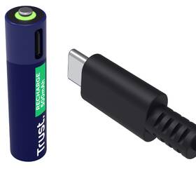 Baterie nabíjecí Trust AAA, USB-C, 2ks 

 obrázek produktu 3 z 7