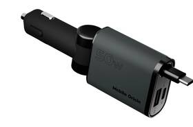 Adaptér do auta Mobile Origin 3in1 50W CA27 - USB-C, USB-A + USB-C kabel černý/šedý

 obrázek produktu 3 z 13