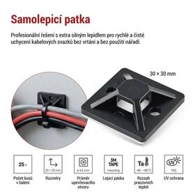 Páska EMOS SAMOLEPICÍ PATKA 30×30MM 3M TAPE, 25KS černá

 obrázek produktu 1 z 11