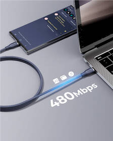 Kabel Voltme Powerlink Rugg Series USB-C/USB-C, CTC 5A/100W 1,8m modrý

 obrázek produktu 3 z 4