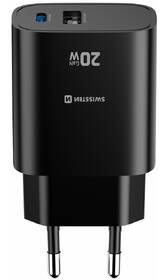 Nabíječka do sítě Swissten EDGE GaN 1x USB-C PD 20W/1x USB-A 18W QC černá

 obrázek produktu 2 z 9