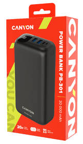 Powerbanka Canyon PB-301B, 30 000 mAh černá

 obrázek produktu 3 z 3
