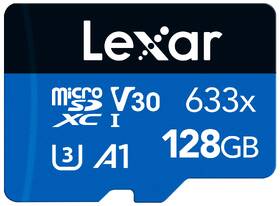 Paměťová karta Lexar 633x microSDXC 128GB UHS-I (100R/45W) C10 A1 V30 U3 + adaptér 
