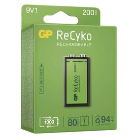 Baterie nabíjecí GP ReCyko, 9V, 200mAh, NiMH, krabička 1ks 

 obrázek produktu 2 z 5