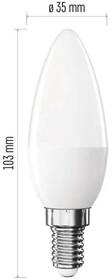 Žárovka LED EMOS Classic Candle, 6,5 W, 806lm, E14, teplá bílá 

 obrázek produktu 13 z 13