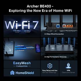 Router TP-Link Archer BE400, BE6500 černý

 obrázek produktu 3 z 10