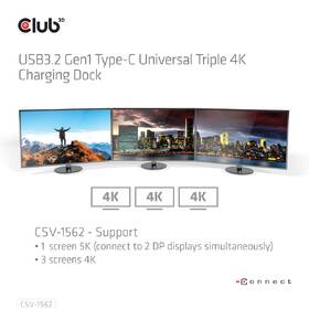Dokovací stanice Club3D USB-C (5xUSB/USB-C/3xHDMI/2xDP/Ethernet/Audio), Triple 4K napájecí adaptér 

 obrázek produktu 7 z 10