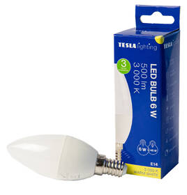 Žárovka LED Tesla Lightning svíčka, E14, 6W, teplá bílá 

 obrázek produktu 2 z 2
