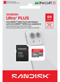 Paměťová karta SANDISK 64GB UHS-I U1 (150R) + SD adaptér 

 obrázek produktu 4 z 5