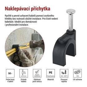 Kabelový klip EMOS 10MM, 50KS černý

 obrázek produktu 1 z 8