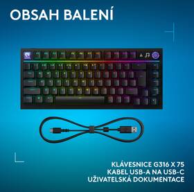 Klávesnice Logitech G316 X 75 - US INT'L layout černá

 obrázek produktu 19 z 19