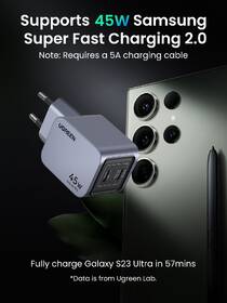 Nabíječka do sítě UGREEN Nexode Pro 45W GaN 2xUSB-C černá/šedá

 obrázek produktu 10 z 14