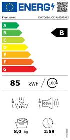 Sušička prádla Electrolux EW7D484UCC bílá barva
