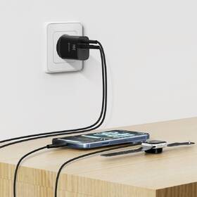 Nabíječka do sítě Swissten EDGE GaN 1x USB-C PD 20W/1x USB-A 18W QC černá

 obrázek produktu 7 z 9