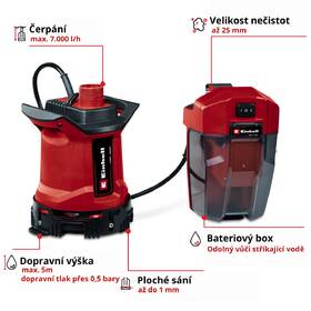 Kalové čerpadlo Einhell GE-DP 18/25 LL Li - Solo (bez baterie) 4181590 

 obrázek produktu 2 z 12