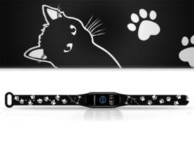 Řemínek Mi-Band na Xiaomi Mi Band 3/4 - motiv Kočičák, černý 

 obrázek produktu 1 z 3