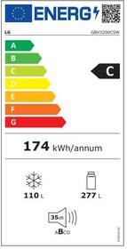 Chladnička s mrazničkou LG GBV3200CSW bílá barva
