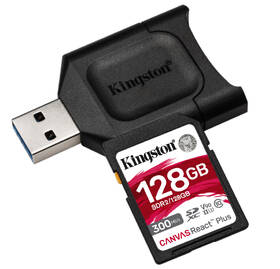 Paměťová karta Kingston SDXC 128GB UHS-II U3 (300R/260W) + čtečka 

 obrázek produktu 1 z 2