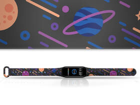 Řemínek Mi-Band na Xiaomi Mi Band 3/4 - motiv Planetky, černý 

 obrázek produktu 1 z 3