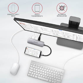 USB Hub Axagon USB 3.2 Gen 1 hub, 2x USB-A, HDMI, SD/microSD slot, PD 100W, kabel USB-C 20cm šedý

 obrázek produktu 5 z 7