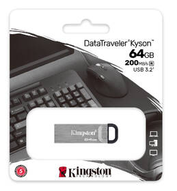 USB Flash Kingston DataTraveler Kyson 64 GB stříbrný

 obrázek produktu 3 z 3