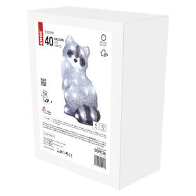 LED dekorace EMOS 40 LED svítící mýval, 28 cm, venkovní i vnitřní, studená bílá, časovač 

 obrázek produktu 5 z 5