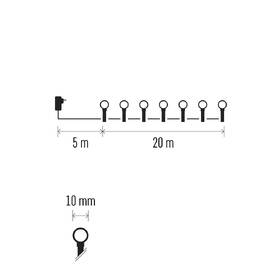 LED řetěz EMOS 200LED cherry řetěz - kuličky, 20 m, venkovní i vnitřní, multicolor, programy, časovač 

 obrázek produktu 4 z 6