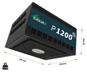 Zdroj Evolveo P1200 80+ Platinum, 1200W, ATX 3.1 černý

 obrázek produktu 8 z 12