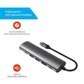 USB Hub FIXED USB-C FIXED HUB Pro, pro notebooky a tablety šedý

 obrázek produktu 6 z 11