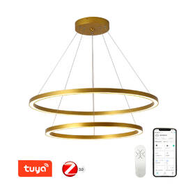 Závěsné svítidlo IMMAX NEO FINO SMART 2 kruhy, 60+80cm, 93W Zigbee 3.0, TUYA zlaté

 obrázek produktu 2 z 12