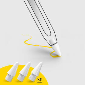 Hroty doodroo pro Apple Pencil 1st-2nd Gen, 3 ks bílý

 obrázek produktu 3 z 3