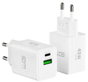 Nabíječka do sítě WG GaN 1xUSB-C/1xUSB-A, 45W+18W bílá

 obrázek produktu 1 z 2