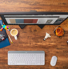 Klávesnice s myší Logitech MK470 Slim, US bílá

 obrázek produktu 7 z 10