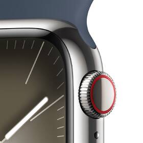 Chytré hodinky Apple GPS + Cellular 41mm pouzdro ze stříbrné nerezové oceli - bouřkově modrý sportovní řemínek - S/M 

 obrázek produktu 2 z 9