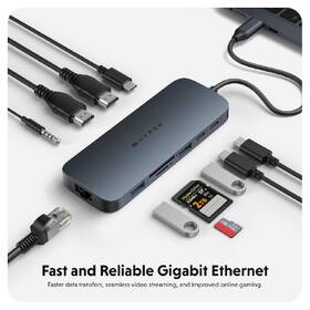 USB Hub HyperDrive EcoSmart Gen.2 Dual HDMI USB-C 11-in-1 140W PD3.1 Pass-thru 

 obrázek produktu 6 z 7
